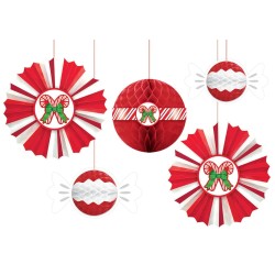 Christmas i Hanging Decoration Set of 5