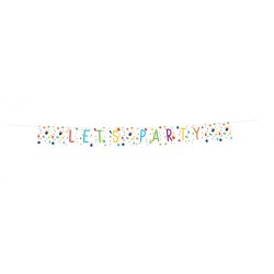 Guirlande de fanions de fête avec confettis colorés 1,85 m