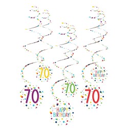 Happy Birthday Confetti Happy Birthday 70 Decorative Ribbon Set 6 pcs