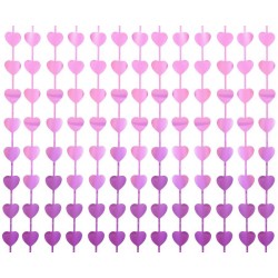 Colour B&C Mat Hearts Purple Heart Curtain 2 m