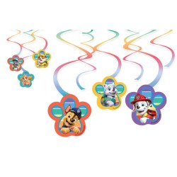 Ensemble de 6 décorations de bande Paw Patrol Color Paws