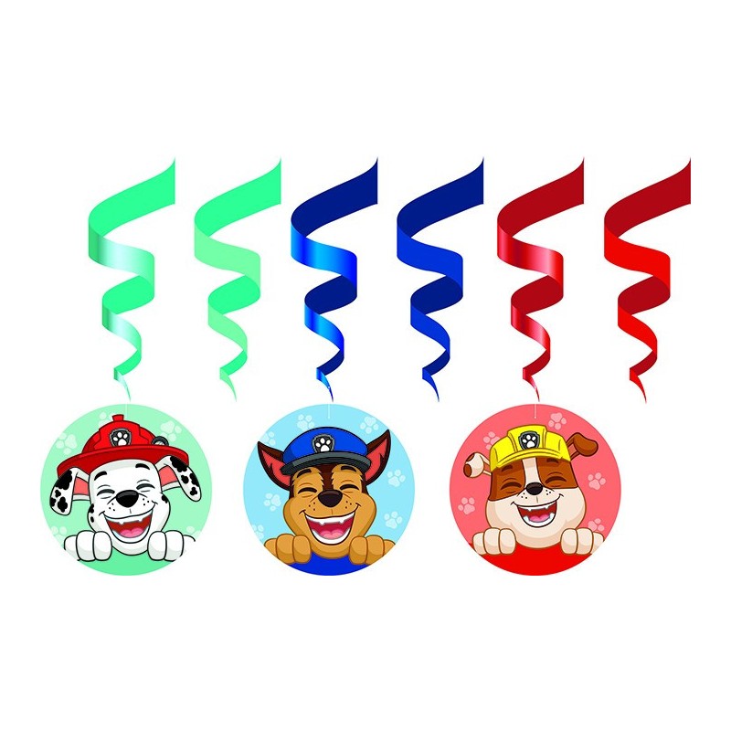 Lot de 6 décorations en ruban souriant Paw Patrol