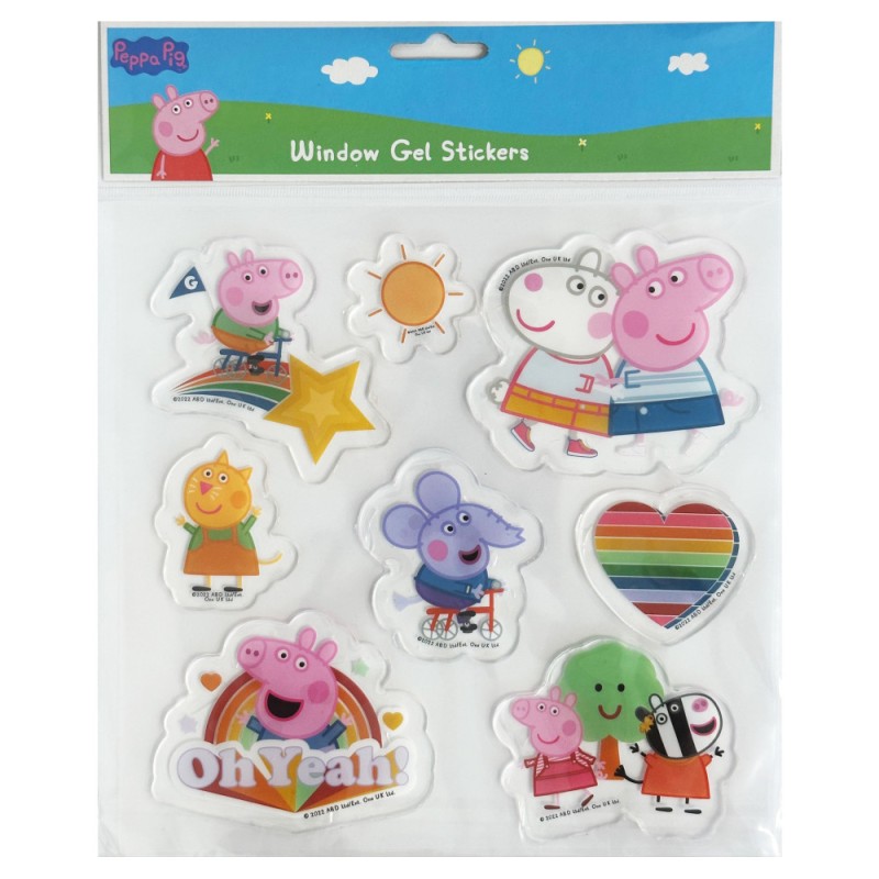 Ensemble d'autocollants en gel pour fenêtre Peppa Pig