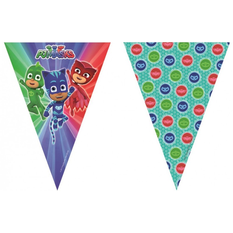 Chaîne de drapeaux PJ Masks Trio 2,3 m