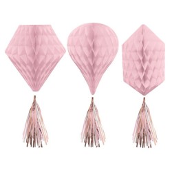 Colour Rose Gold Hanging Decoration Set of 3