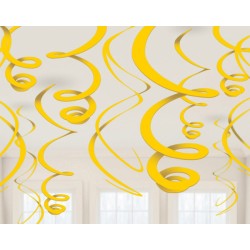 Colour Yellow Yellow ribbon decoration set of 12