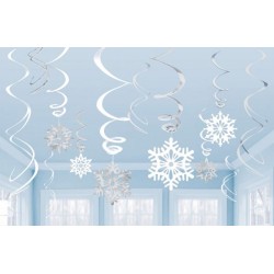 Christmas Snowflake, Snowflake Ribbon Decoration Set of 12