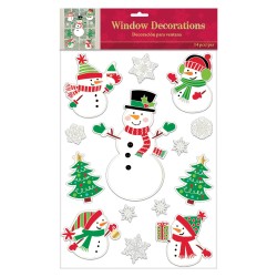 Christmas Snowman, Window Sticker 14 pcs