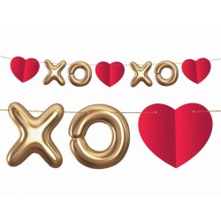 Love XOXO Red XOXO paper garland 200 cm