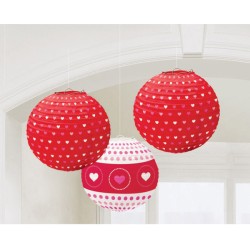 Love Heart paper lantern set of 3