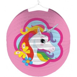 Lanterne Licorne Rose 25 cm