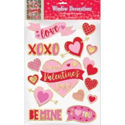 Love Valentine's Day, Window Sticker 15 pcs