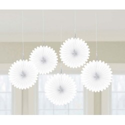 Colour White mini hanging decoration set of 5