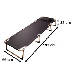 Lit pliant de champ touristique canada 193 cm gris