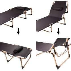 Lit pliant de champ touristique canada 193 cm gris