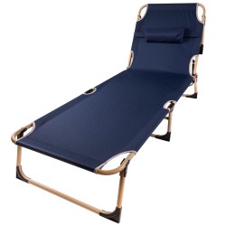 Lit de campagne touristique pliant canada 193 cm bleu marine
