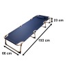 Lit de campagne touristique pliant canada 193 cm bleu marine
