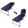 Lit de campagne touristique pliant canada 193 cm bleu marine
