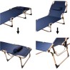 Lit de campagne touristique pliant canada 193 cm bleu marine
