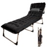 Lit de camping avec oreiller 193 cm noir

