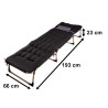 Lit de camping avec oreiller 193 cm noir
