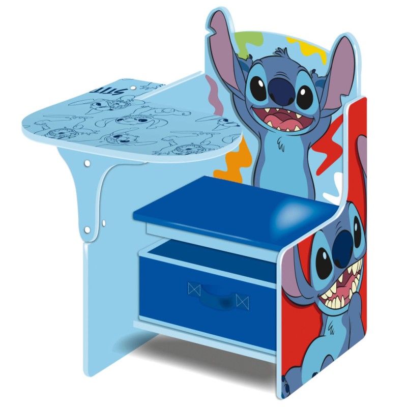 Ensemble chaise et bureau en bois avec rangement pour jouets Disney Lilo et Stitch