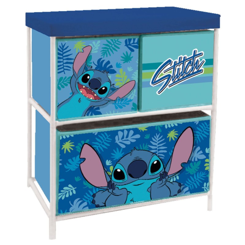 Support de rangement pour jouets Disney Lilo et Stitch avec 3 compartiments 53x30x60 cm