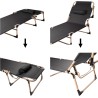 Lit de camping avec oreiller 193 cm noir
