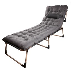 Lit de camping avec oreiller 193 cm gris foncé
