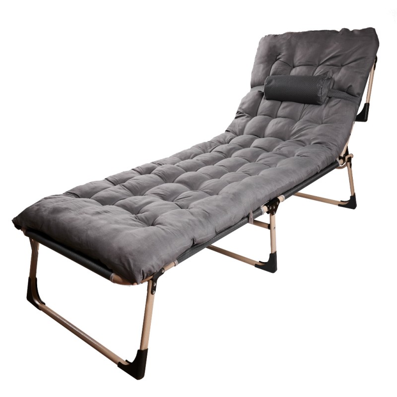 Lit de camping avec oreiller 193 cm gris foncé
