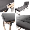 Lit de camping avec oreiller 193 cm gris foncé
