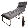 Lit de camping avec oreiller 193 cm gris foncé

