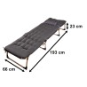 Lit de camping avec oreiller 193 cm gris foncé
