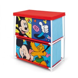 Support de rangement pour jouets Disney Mickey Pluto avec 3 compartiments 53x30x60 cm