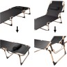 Lit de camping avec oreiller 193 cm gris foncé
