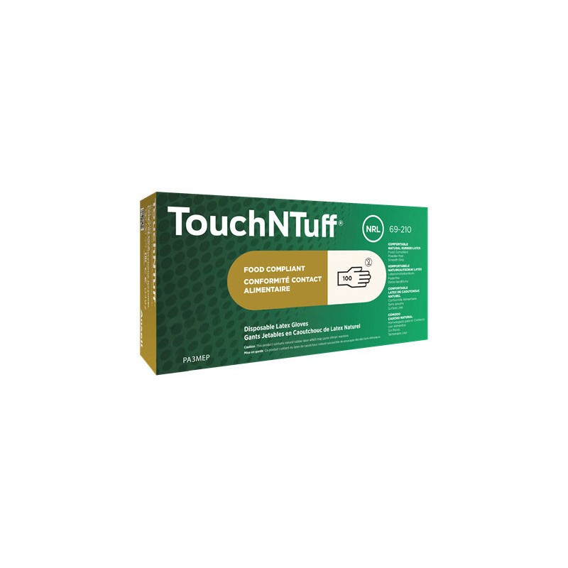 TouchNTuff® 69-210 Disposable Latex Glove 6.5-7 (S) 100 pcs