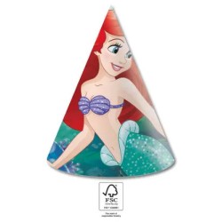 Chapeau de fête curieux de la princesse Disney Ariel, tricorne, 6 pièces. FSC