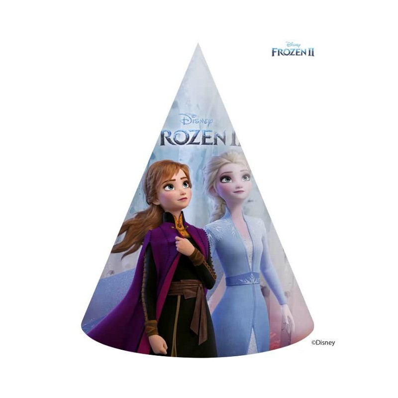 Chapeau de fête en papier Disney Frozen Leaf, 6 pièces