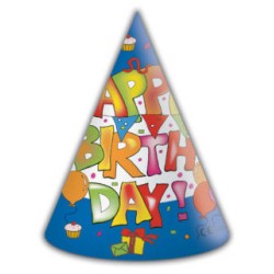 Happy Birthday Kokliko Happy Birthday Party Hat, Cone 6 pcs