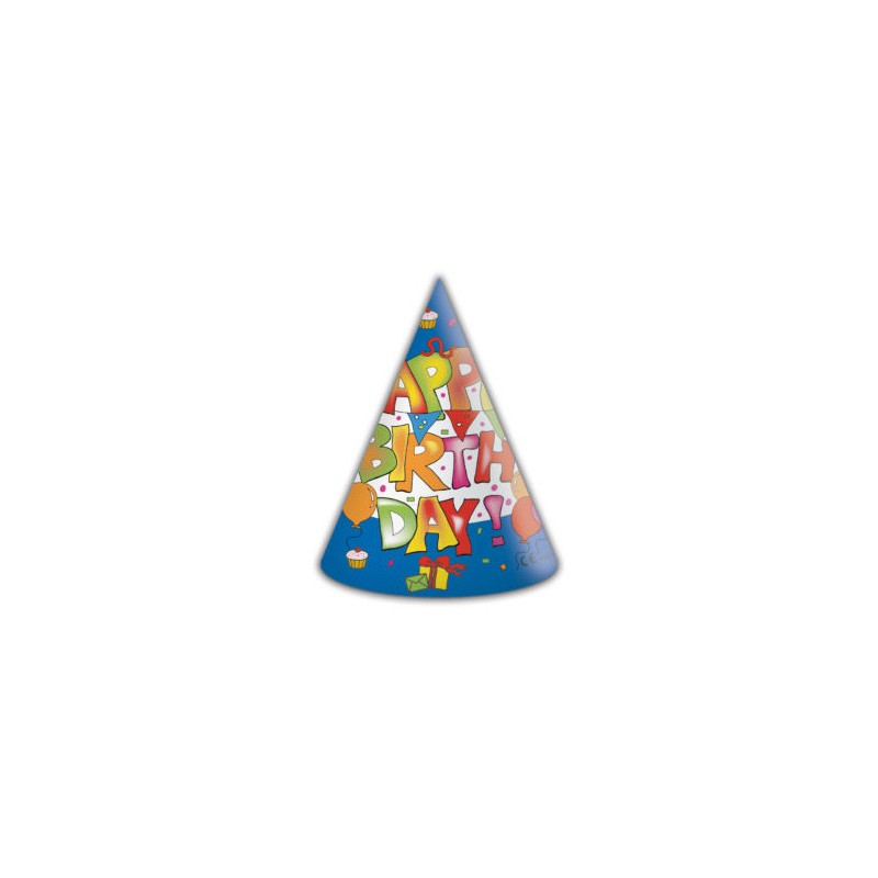 Happy Birthday Kokliko Happy Birthday Party Hat, Cone 6 pcs