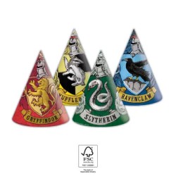 Harry Potter Hogwarts Houses Party Hat, Napoleon Hat 6 pcs FSC