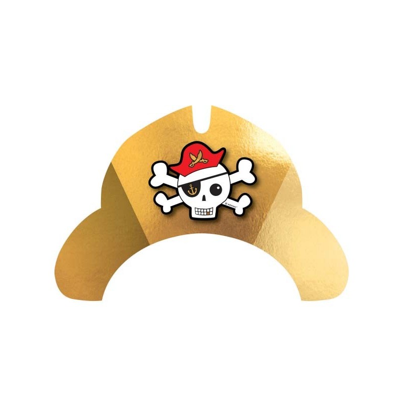 Chapeau de fête pirate, 8 pièces