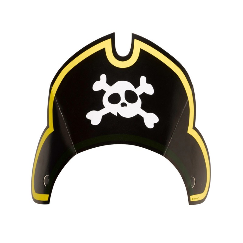 Pirate Privateer party hat, tricorn 8 pcs