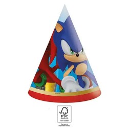 Chapeau de fête Sonic the Hedgehog Sega Sonic the Hedgehog, cône 6 pièces FSC