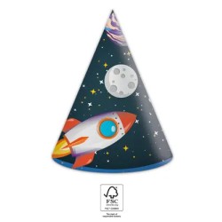 Space Rocket Space party hat, shako 6 pcs FSC