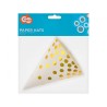 Colour White with Gold Dots, White party hat, 6 pcs