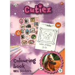 Animals Cutiez coloring book with stickers 16 pages