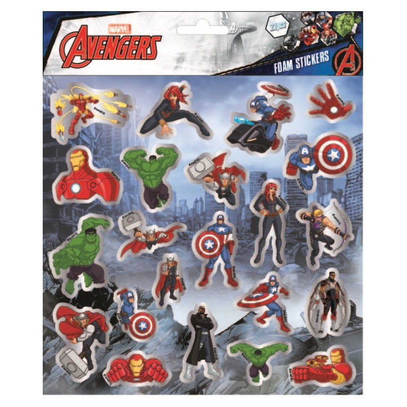 Avengers puffy foam sticker with silver decoration