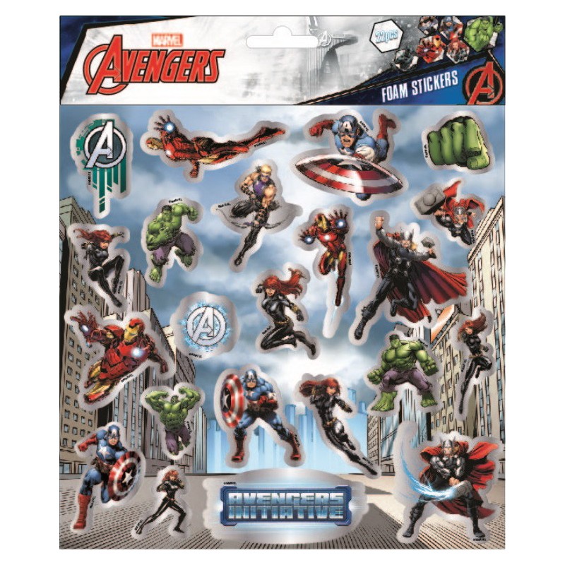 Avengers puffy foam sticker with silver decoration