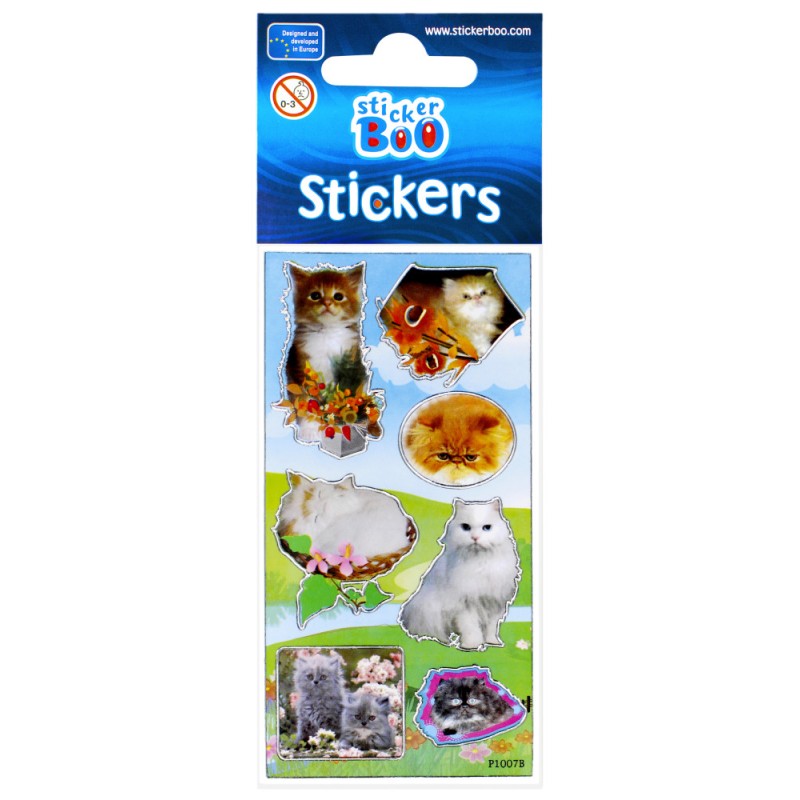 Cat sticker with silver decoration